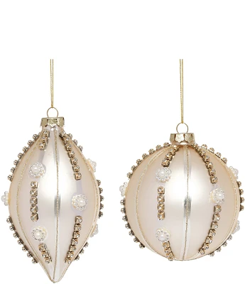 Mark Roberts Holiday Collection Assorted Pearl Diamond Ornament Set, Set of 6