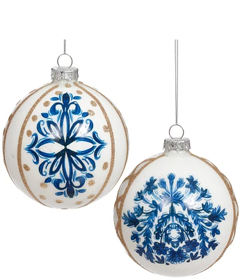 Mark Roberts Holiday Collection Assorted Royal Delft Ornament Set, Set of 6