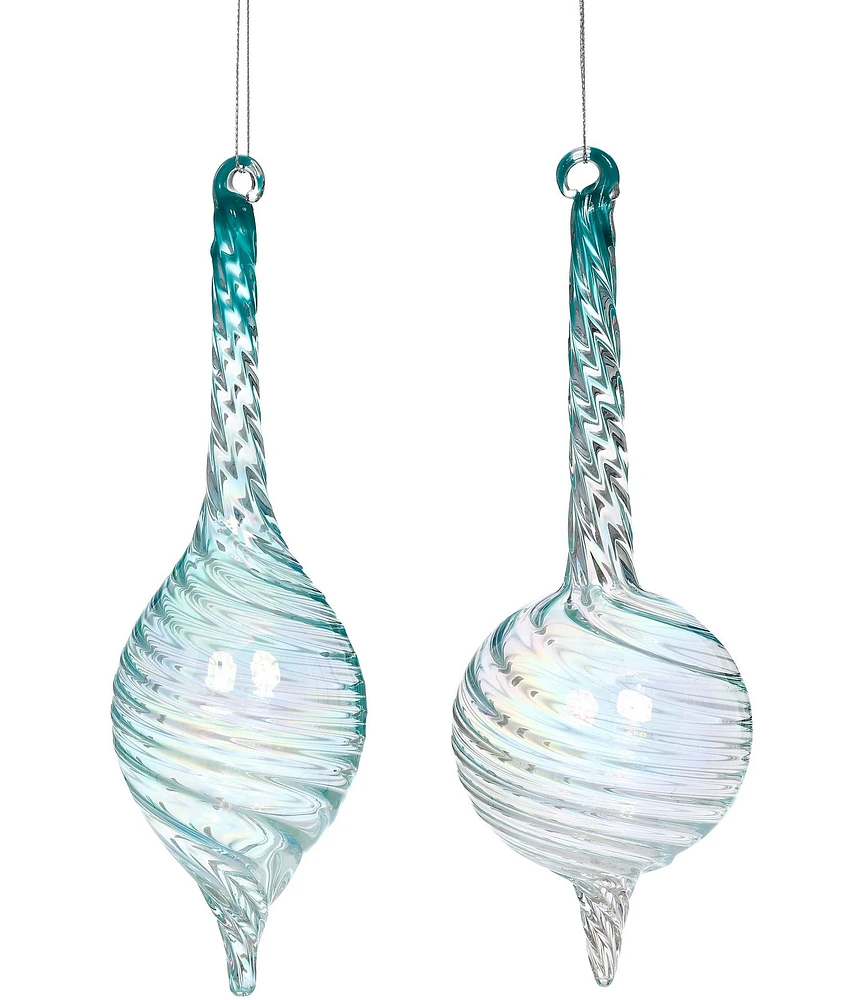 Mark Roberts Holiday Collection Assorted Teardrop Glass Ornament Set, Set of 6