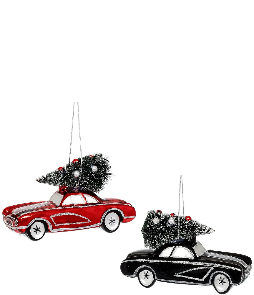 Mark Roberts Holiday Collection Assorted Toy Car with Christmas Tree Set, Set of 6