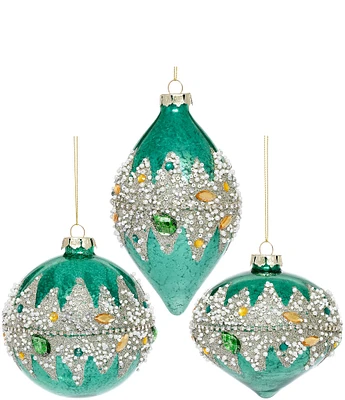 Mark Roberts Holiday Collection Banded Floral Ornament, Set of 6