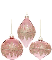 Mark Roberts Holiday Collection Banded Jewel Pink Ornament, Set of 6