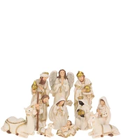 Mark Roberts Holiday Collection Christmas Holy Family Nativity Scene Figurine Set, Set of 12