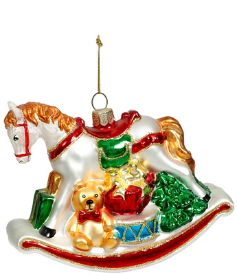 Mark Roberts Holiday Collection Christmas Rocking Horse Glass Ornaments, Set of 6