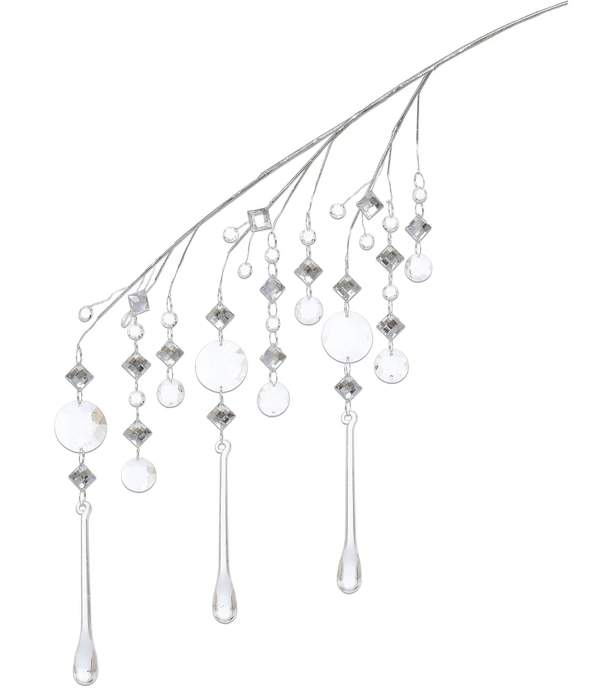 Mark Roberts Holiday Collection Clear Teardrop Jeweled Hanging Spray Pick, Set of 12