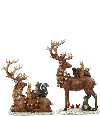 Mark Roberts Holiday Collection Deer and Friends Figurine, Assortment of 2