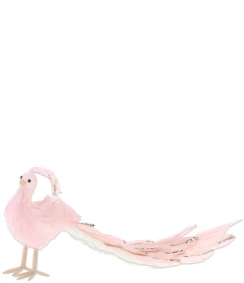 Mark Roberts Holiday Collection Elegant Pink Peacock Figurine