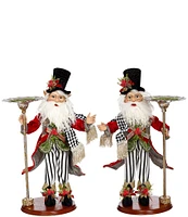 Mark Roberts Holiday Collection Elves with Candleholder Figurine Set, Set of 2