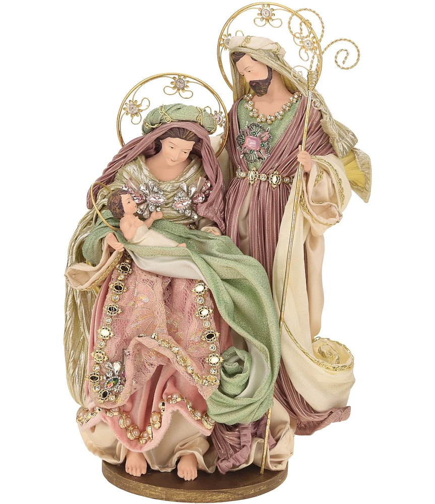 Mark Roberts Holiday Collection Embellished Holy Family Wood Stand Figurine