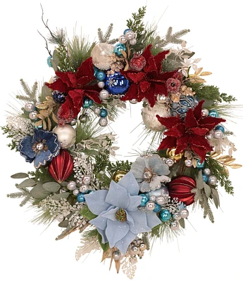 Mark Roberts Holiday Collection Festive Blue & White Wreath