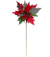 Mark Roberts Holiday Collection Festive Poinsettia Spray Pick, Set of 12