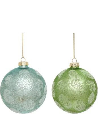 Mark Roberts Holiday Collection Frosted Ball Glass Ornament, Set of 6