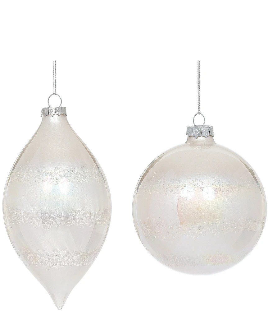 Mark Roberts Holiday Collection Frosted Glass Ornament, Set of 6