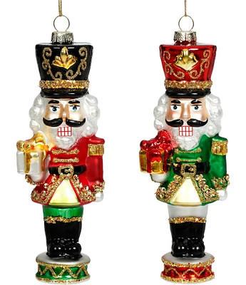 Mark Roberts Holiday Collection Gift Giving Nutcracker Glass Ornament, Set of 12