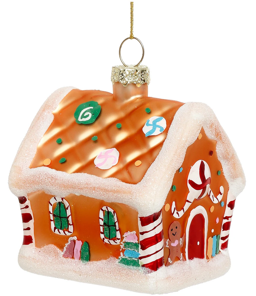 Mark Roberts Holiday Collection Gingerbread House Glass Ornament, Set of 12