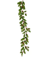 Mark Roberts Holiday Collection Glittered Holly Leaves 6-ft. Garland, Set of 2