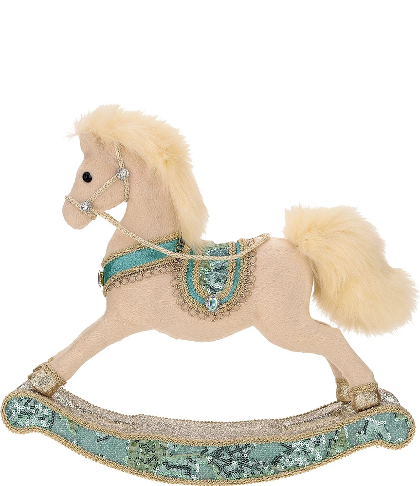 Mark Roberts Holiday Collection Glittered Rocking Horse Figurine, 13#double;