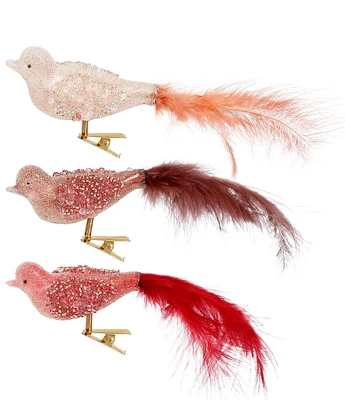 Mark Roberts Holiday Collection Iced Bird with Clip, Set of 24