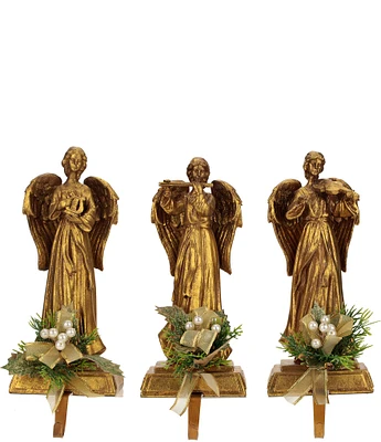 Mark Roberts Holiday Collection Jeweled Angel Stocking Holder, Assortment of 3