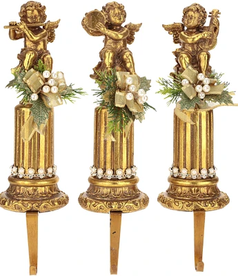 Mark Roberts Holiday Collection Jeweled Cherub Stocking Holder, Assortment of 3