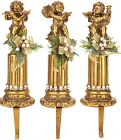 Mark Roberts Holiday Collection Jeweled Cherub Stocking Holder, Assortment of 3