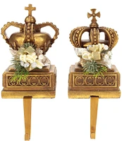 Mark Roberts Holiday Collection Jeweled Crown Stocking Holder, Assortment of 2