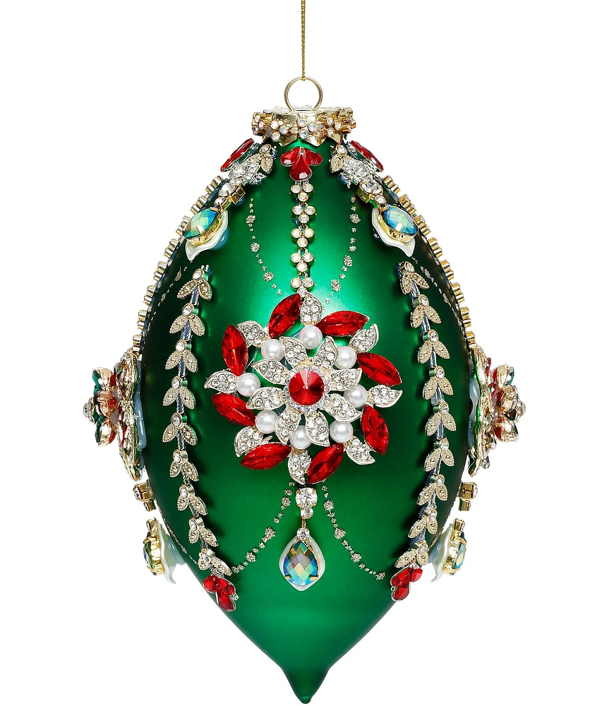 Mark Roberts Holiday Collection King's Jewel Finial Dark Green Glass Ornament