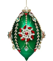 Mark Roberts Holiday Collection King's Jewel Finial Dark Green Glass Ornament