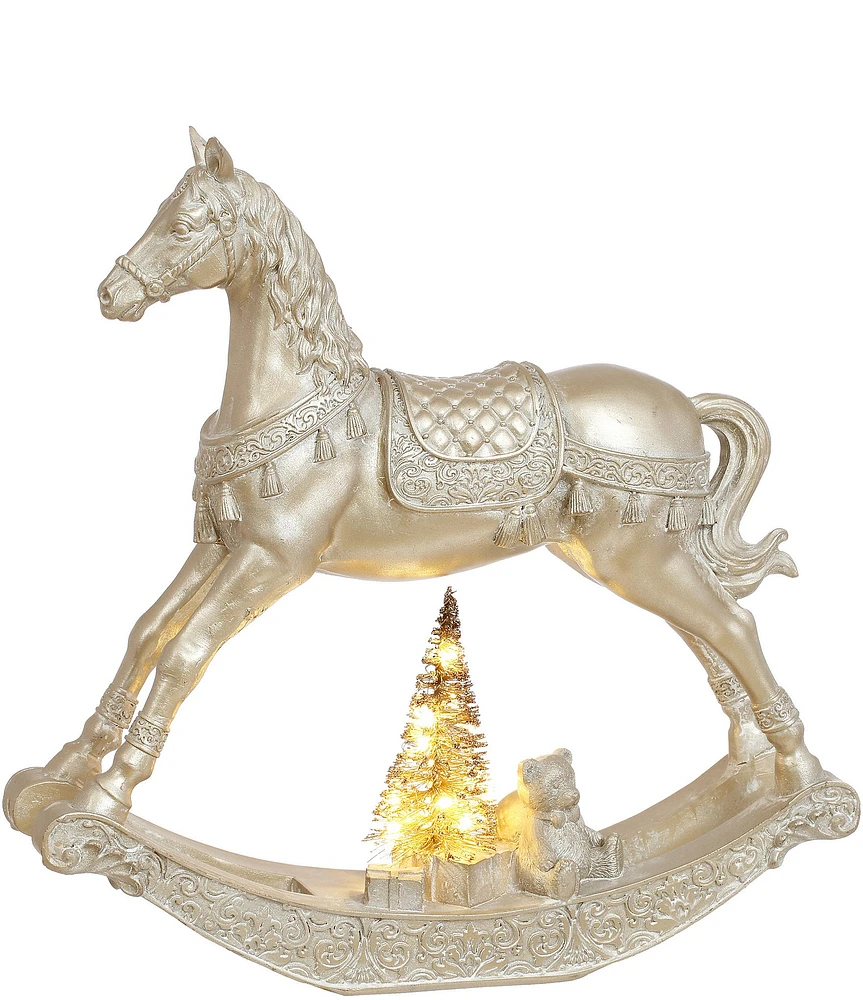 Mark Roberts Holiday Collection LED Lighted Christmas Rocking Horse Figurine