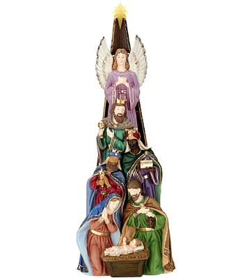 Mark Roberts Holiday Collection Lighted Nativity Tree Tabletop Decor