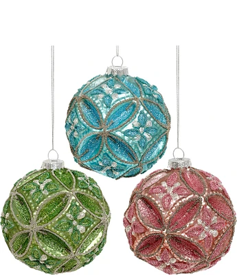 Mark Roberts Holiday Collection Poinsettia Glittered Ornament, Set of 6