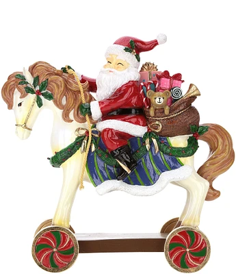 Mark Roberts Holiday Collection Rocking Horse Santa Figurine, 15.5#double;