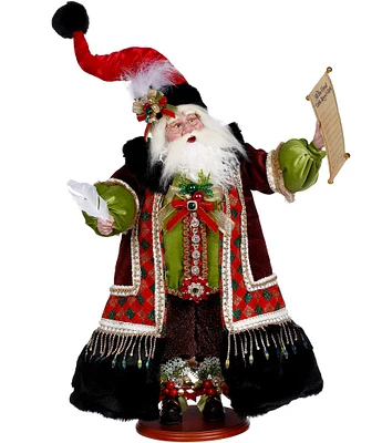 Mark Roberts Holiday Collection Santa's List Wood Stand Figurine, 24#double;