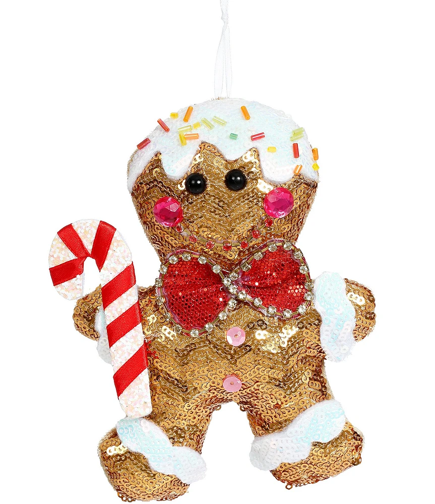 Mark Roberts Holiday Collection Sequin Gingerbread Man Ornament Set, Set of 12