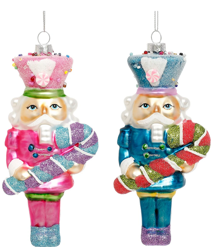 Mark Roberts Holiday Collection Shiny Nutcracker Candy Cane Ornament, Set of 12