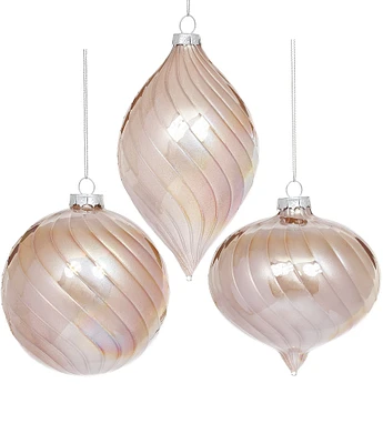 Mark Roberts Holiday Collection Shiny Pink Swirl Ornament, Set of 6