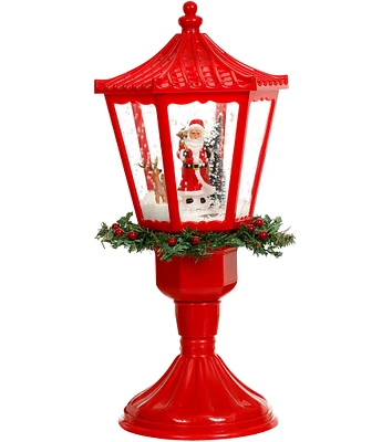 Mark Roberts Holiday Collection Snowing Lantern with Santa Tabletop Decor