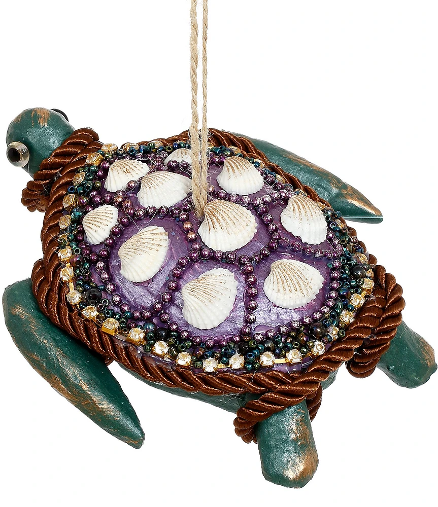 Mark Roberts Holiday Collection Turtle With Seashells Ornament, Set of 6