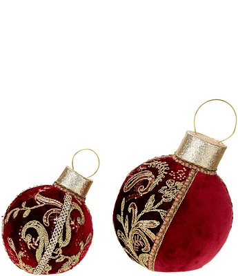 Mark Roberts Holiday Collection Velvet Ornament Tabletop Decor, Assortment of 2