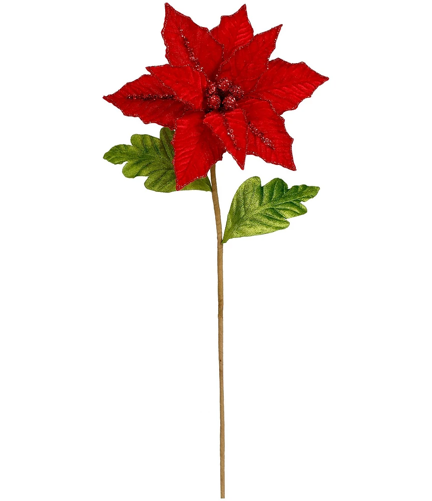 Mark Roberts Holiday Collection Velvet Poinsettia Pick, Set of 12