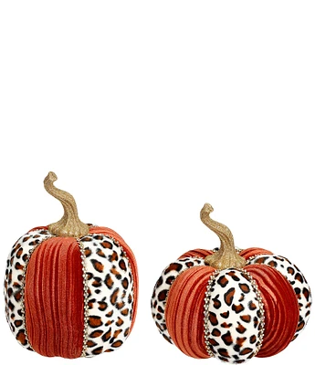 Mark Roberts Jeweled Pumpkin Copper Leopard, Set of 2