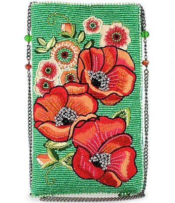 Mary Frances Poppy Field Beaded Crossbody Phone Bag