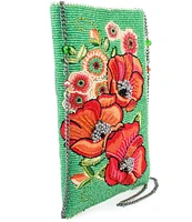 Mary Frances Poppy Field Beaded Crossbody Phone Bag