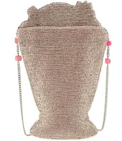 Mary Frances Shake It Up Strawberry Milkshake Beaded Crossbody Bag