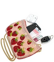 Mary Frances Strawberry Fields Beaded Crossbody Bag