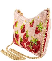Mary Frances Strawberry Fields Beaded Crossbody Bag