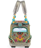 Mary Frances Sunny Drive Beaded Floral Car Novelty Top Handle Bag