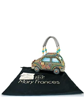 Mary Frances Sunny Drive Beaded Floral Car Novelty Top Handle Bag