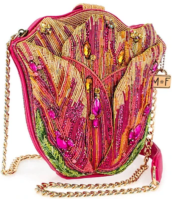 Mary Frances Treasured Tulip Beaded Crossbody Bag