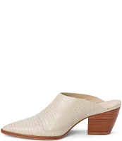 Matisse Cammy Lizard Embossed Leather Pointed Toe Western Mules